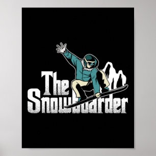 Póster Snowboarder Montañas Snowbo Deportes extremos invi