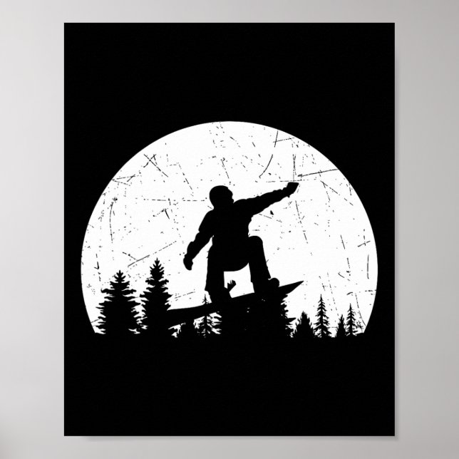 Póster Snowboarder Ofrece Snowboard Sin Fronteras (Frente)