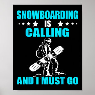 Póster Snowboarder Snowboarding Llama Vino De Snowboard