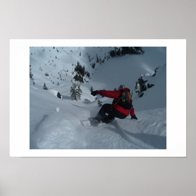 Póster Snowboarding en el interior del país (Frente)