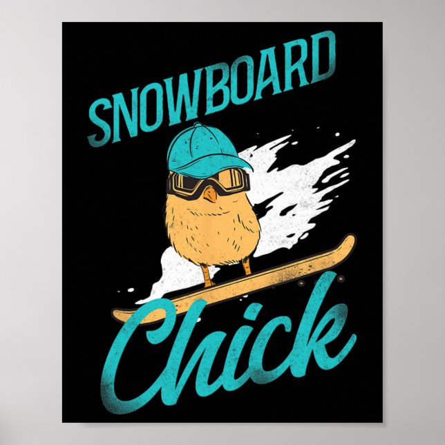 Póster Snowboarding Snowboard Pollo de pollo cosechado (Frente)
