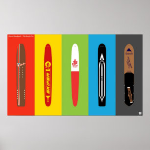 Póster Snowboards clásicas - La era de las Snurfer
