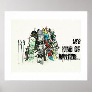 Póster Snowboards - Mi tipo de invierno