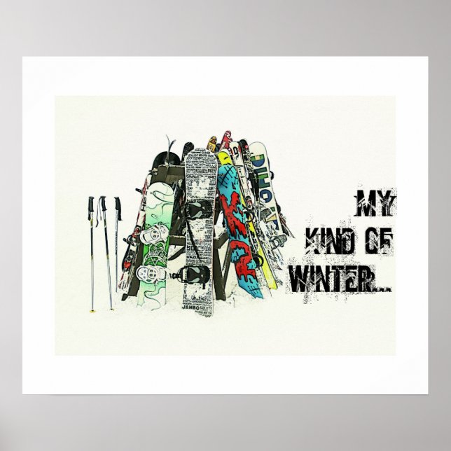Póster Snowboards - Mi tipo de invierno (Frente)