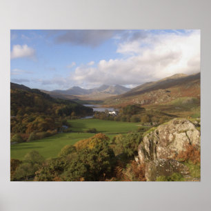 Póster Snowdon desde Capel Curig, Gwynedd, Gales (RF)