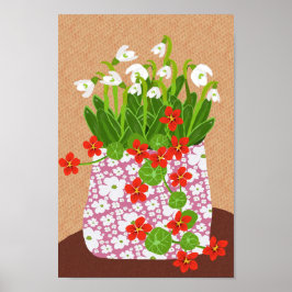 Póster Snowdrop and Nasturtium Poster