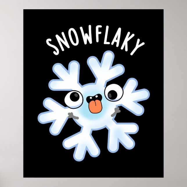 Póster Snowflakakakaky Funny Snow Flake Pun Dark BG (Frente)