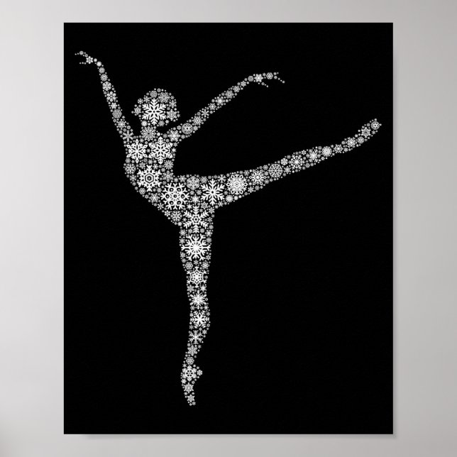 Póster Snowflake Dancer Merry Christmas - Ballet Dance Ba (Frente)
