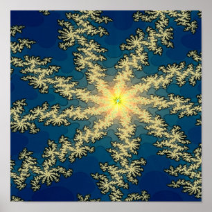 Póster Snowflake Fractal Poster