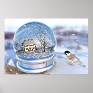 Póster Snowflake Globe Print