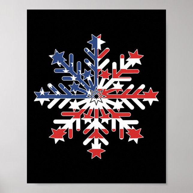 Póster Snowflake - Liberal Democrático Para El 4 De Julio (Frente)