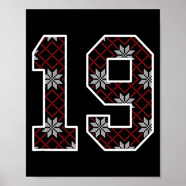 Póster Snowflake Ugly Christmas Number 19 Uniform #19 Jer (Frente)