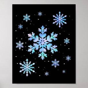 Póster Snowflake Winter Sports Ski Snowboard Hice Skate