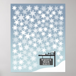 Póster Snowflakes - 100 Signature Guest Book Alternative