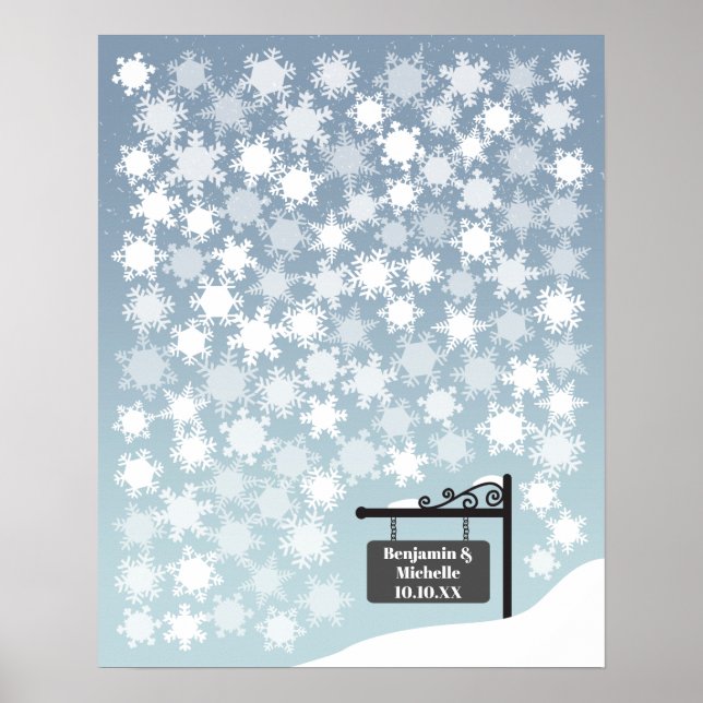 Póster Snowflakes - 100 Signature Guest Book Alternative (Frente)