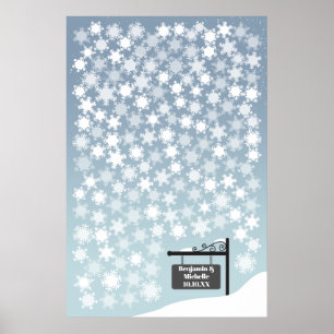 Póster Snowflakes - 150 Signature Guest Book Alternative