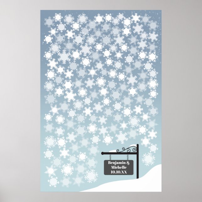 Póster Snowflakes - 150 Signature Guest Book Alternative (Frente)