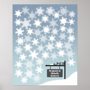 Póster Snowflakes - 50 Signature Guest Book Alternative
