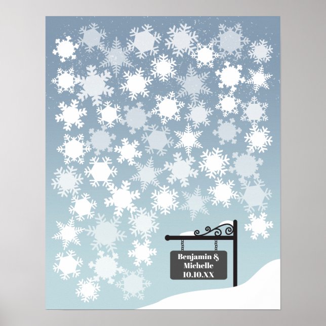 Póster Snowflakes - 50 Signature Guest Book Alternative (Frente)