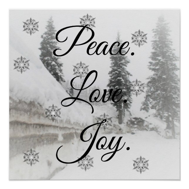 Póster Snowflakes Snowflakes Navidades sketch blanco negr (Anverso)