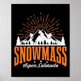 Póster Snowm Aspen Colorado Ski Mountain Esquí Snowboard