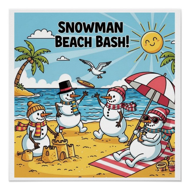 Póster Snowman Beach Bash (Anverso)
