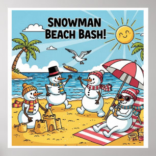 Póster Snowman Beach Bash