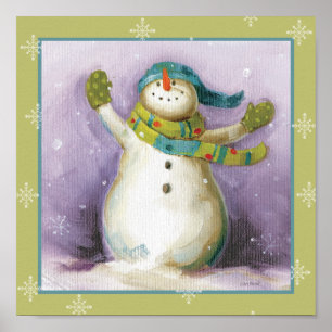 Póster Snowman con Mittens
