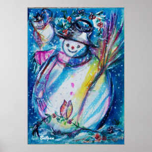 PÓSTER SNOWMAN CON OWL