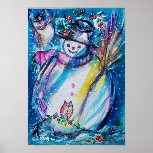 PÓSTER SNOWMAN CON OWL (Frente)