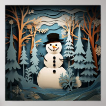 Snowman de corte de papel