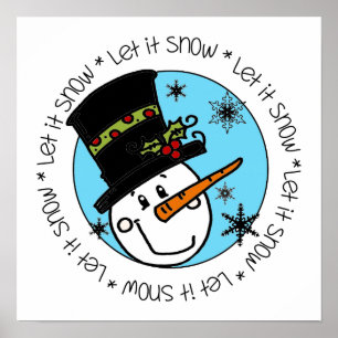 Póster Snowman deja que la nieve