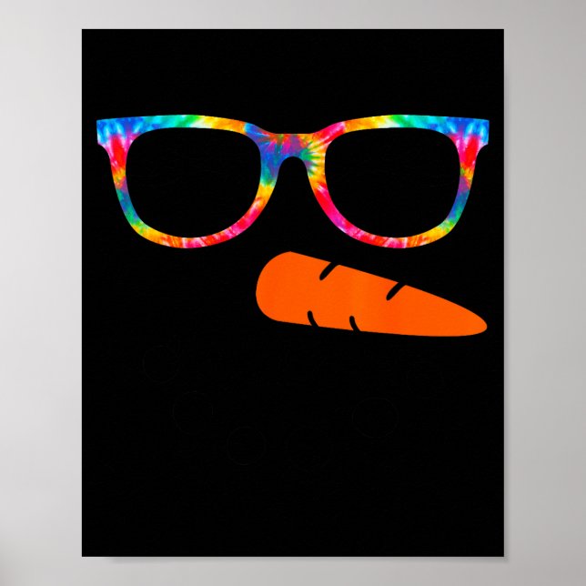 Póster Snowman Face Shirt Womens Eyelashes Gle Tie Dye Ch (Frente)