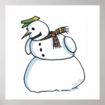 Póster Snowman gloss poster<br><div class="desc">Snowman posters are for snowwoman lovers,  snowman lovers,  decorators,  retailers,  snowman collectors,  poster collectors,  and cartoon fans for the Christmas holiday season. Snowman is Steamy Raimon original cartoon art.</div>