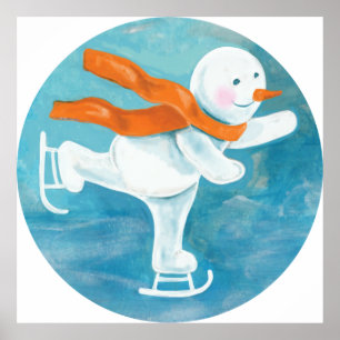 Póster Snowman Ice Skater