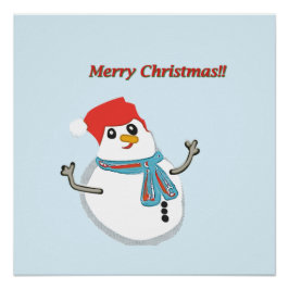 Póster Snowman, Merry Christmas!!