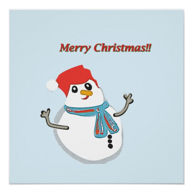 Póster Snowman, Merry Christmas!! (Anverso)
