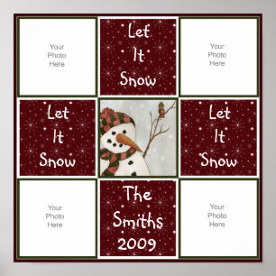 Póster Snowman Quilt Scrapbook Page