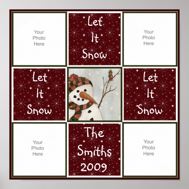 Póster Snowman Quilt Scrapbook Page (Frente)