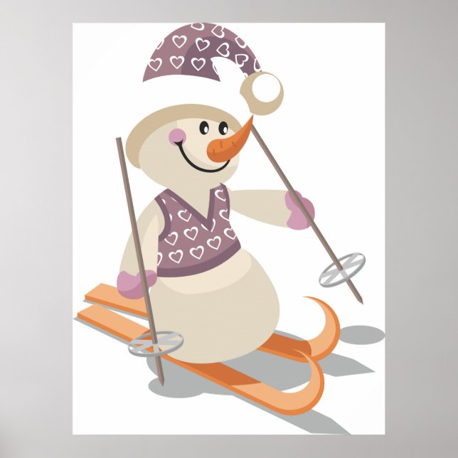 Póster Snowman Skiing (Frente)