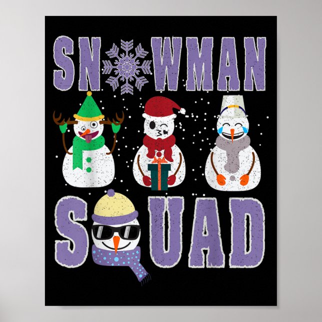 Póster Snowman Squad Funny Family Matching, Teacher And S (Frente)