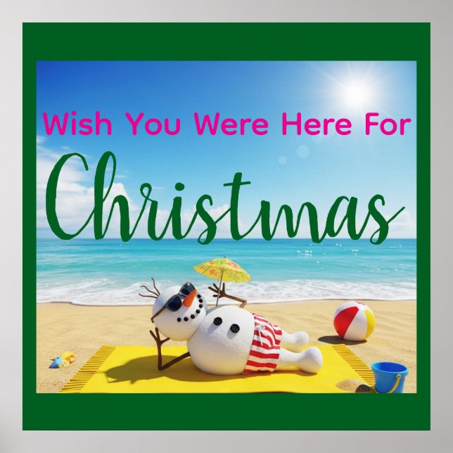 Póster Snowman Sunbathing (Frente)