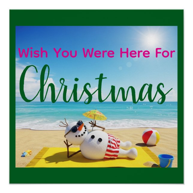 Póster Snowman Sunbathing (Anverso)