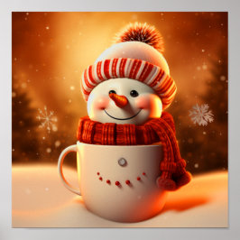 Póster Snowman vestido con piel