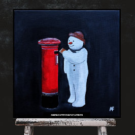 Póster Snowman's Letter to Santa Painting by Alfred Fox