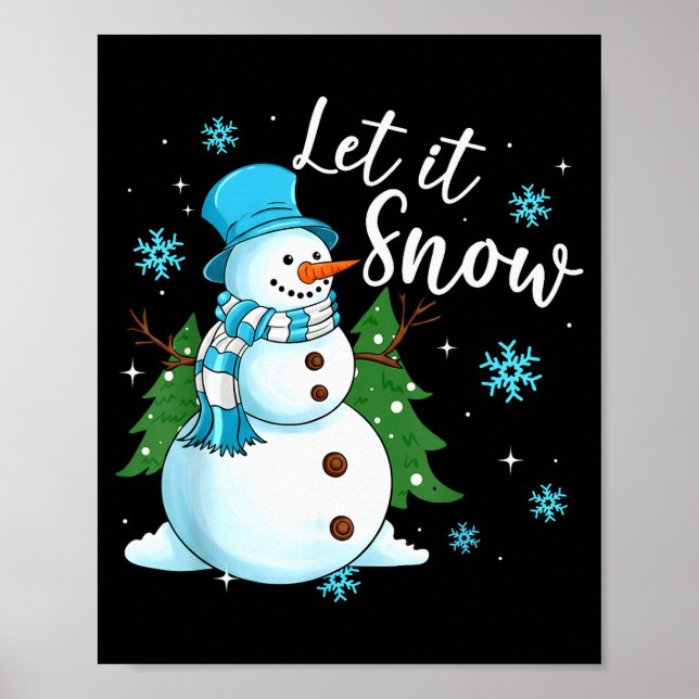 Póster Snowmen Let It Snow Christmas Funny Family Matchin (Frente)