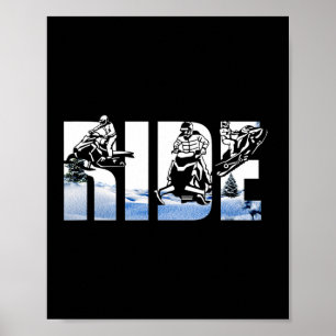 Póster Snowmobile Ride Snowmobiling Winter Sport Skits S