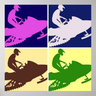 Póster Snowmobiler/Pop Art