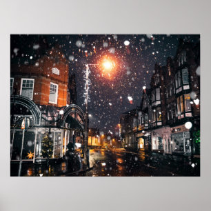 Póster Snowowley Winter Cityscape JPG Cityscape Residence