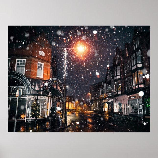 Póster Snowowley Winter Cityscape JPG Cityscape Residence (Frente)